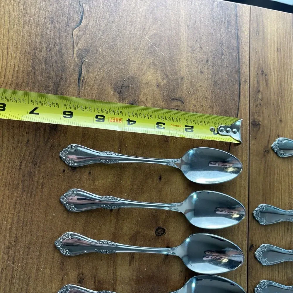 Oneida MANSFIELD 16 piece Deluxe Wm A Rogers Stainless Flatware Iced Tea Spoons